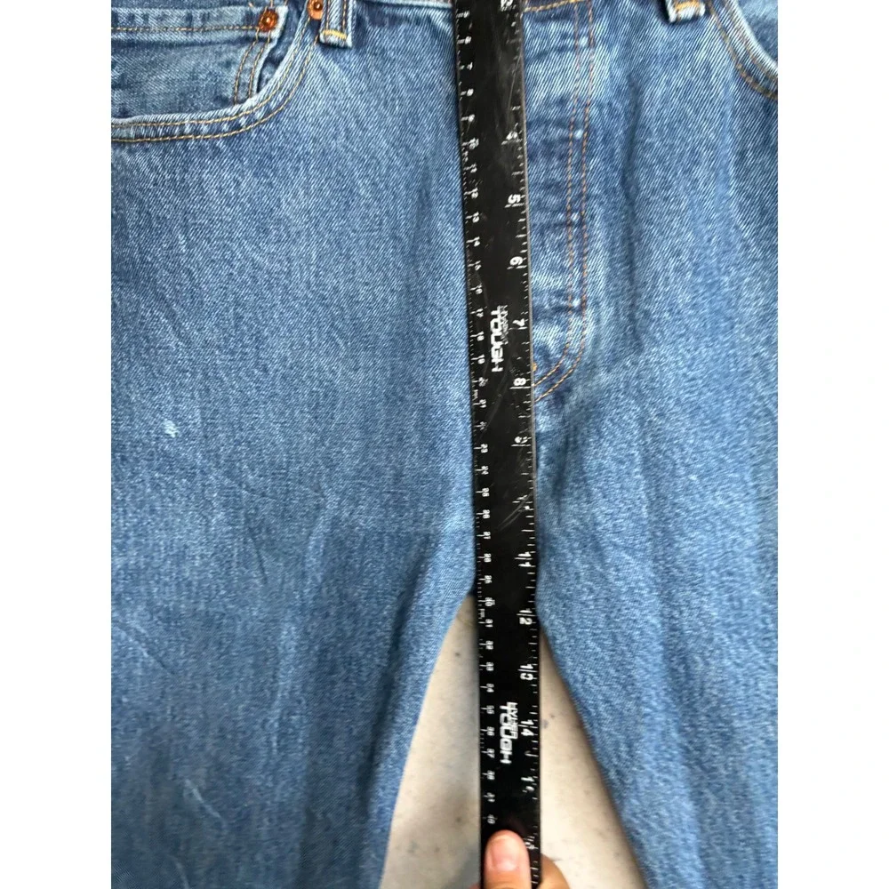 Levis 501 Original Fit Mens Blue Denim Straight Leg Button Fly Jeans W32 L38